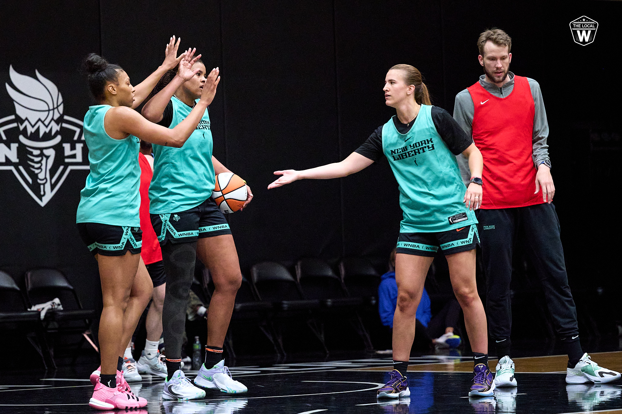 Betnijah Laney, Sabrina Ionescu, and Nyara Sabally