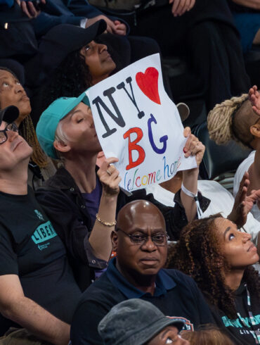 NY Liberty fans celebrate Brittney Griner at Barclays Center