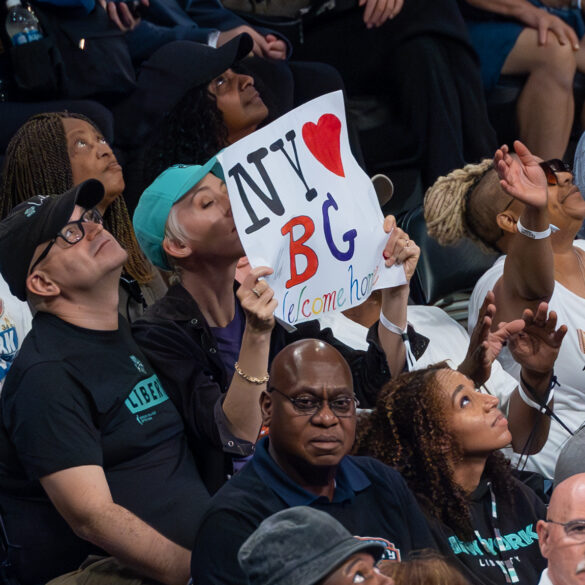 NY Liberty fans celebrate Brittney Griner at Barclays Center