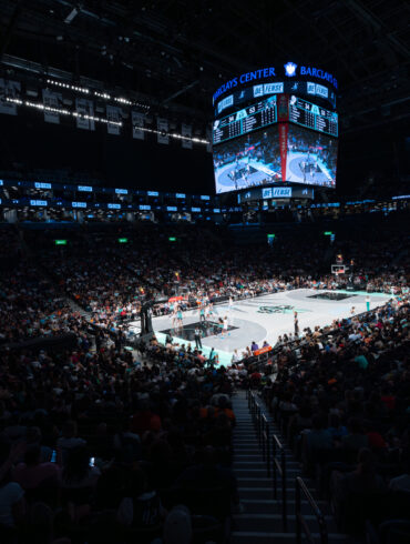 Barclays Center crowd cheering on the NY Liberty