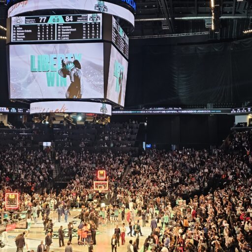 NY Liberty fans celebrate at Barclays Center