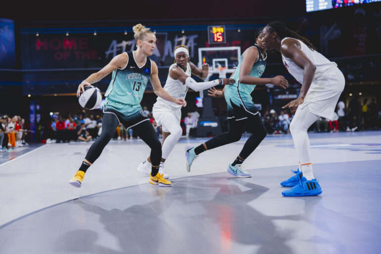 Leonie Fiebich of the NY Liberty vs. the Atlanta Dream