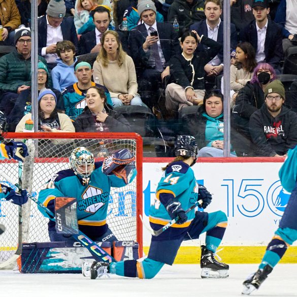 Corinne Schroeder nets the puck