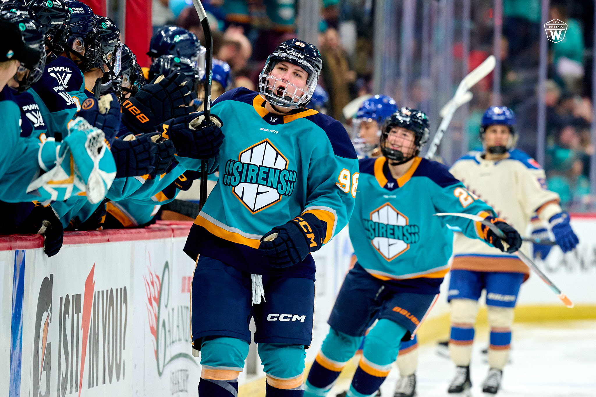 Kristýna Kaltounková of the New York Sirens celebrating a goal during the 2025-26 PWHL season